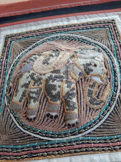 Indian elephant cushion cover