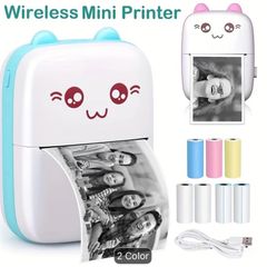 Mini Thermal Printer Cobeisi Bluetooth Blue