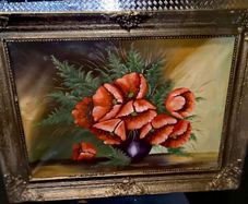 Large antique still life oil painting