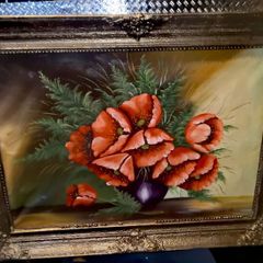 Large antique still life oil painting