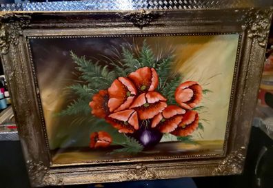 Large antique still life oil painting