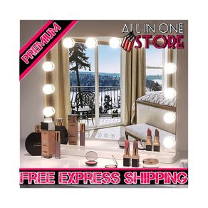 Hollywood Vanity Mirror with Lights, 50x42cm Large Lighted Makeup Mirror with 14 Dimmable LED Bulbs, Touchscreen Control, Cosmetic Tabletop Mirror for Bedroom, Dressing Room (FREE SHIPPING)