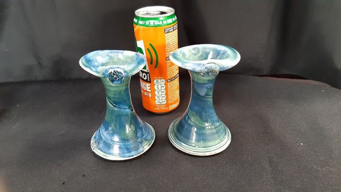 O Riain (John Ryan Cramics) handcrafted short candlesticks