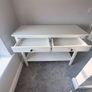 IKEA White Console Table with 2 Drawers & Lower Shelf Image 2