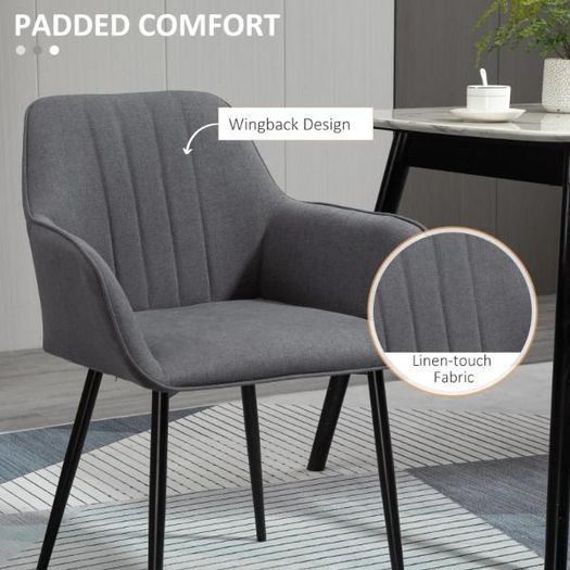 Mid-Century Dining Chairs, Dark Grey
