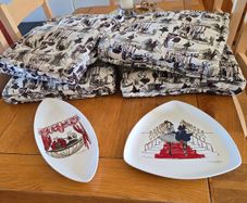 Paul Costelloe seat cushions and platters