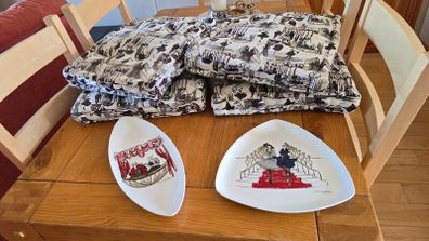 Paul Costelloe seat cushions and platters