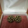 Golden and Black Thread Vintage earrings Image 2