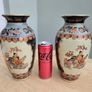 Pair Of Vintage Hand Painted Satsuma Vases Image 2