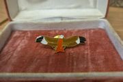 Vintage Eagle Pin. European Red Kite Raptor Bird Vintage Enamel Lapel Cap Pin Badge.
