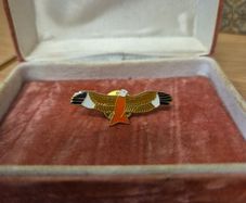 Vintage Eagle Pin. European Red Kite Raptor Bird Vintage Enamel Lapel Cap Pin Badge.