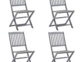 Folding Outdoor Chairs 4 pcs Solid Acacia Wood