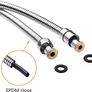 Shower Hose 1.7m, Ibergrif Stainless Steel Shower Pipe Anti Twist, Anti-Kink, Leakproof Universal Standard Fit G1/2 Replacement Hose with Brass Connectors and Washers, Chrome -Silver Image 6