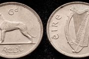 [#496] - Ireland 1966 | 6 Pence | Wolfhound | KM.13a