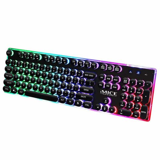New iMICE AK-700 Retro Punk Backlight Wired USB Gaming Keyboard Black