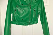 Brand NEW Stradivarius green biker jacket