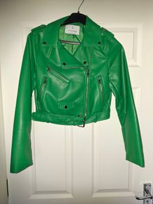 Brand NEW Stradivarius green biker jacket