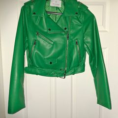 Brand NEW Stradivarius green biker jacket