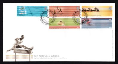 2002 Great Britain 17th Commonwealth Games, Manchester Commemorative Stamps Royal Mail Addressed First Day Cover (FDC).