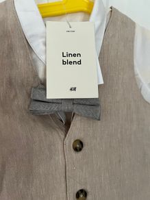Four Piece Linen Blend Baby Boy Outfit NEW