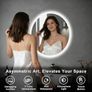 Round Bathroom Mirror with LED Lights, 60x60cm Image 7