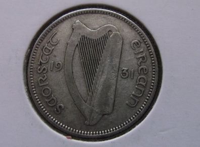 Irish Free State Silver Shilling (1931) Rare Year!