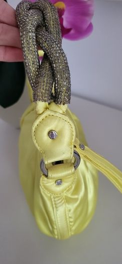 KAREN MILLEN Lime Pouchette with jewelled handle - Rrp 95 (New)