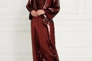 burgundy sequin top