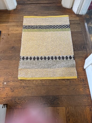 70 by 100 cm polyester rug woven textured finish