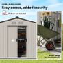Garden Storage Shed, Metal Outdoor Storage Shed House with Foundation Kit, Ventilation, Doors, 9 x 6FT, Grey Image 5