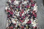 Joe Browns Floral Print Long Sleeve Shirt Medium - Flowers Skull Funky