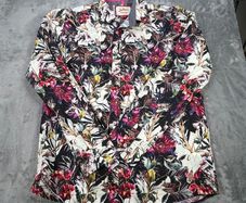 Joe Browns Floral Print Long Sleeve Shirt Medium - Flowers Skull Funky