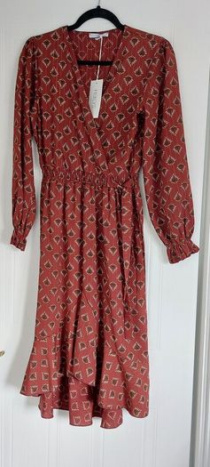 Brown/gold midi dress