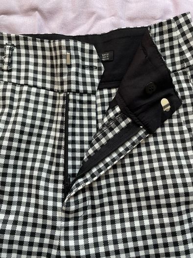 Stradivarius black and white gingham trousers
