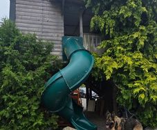 treehouse and slide