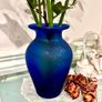 Small Blue Glass Vase Image 2