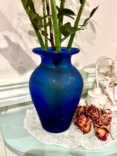 Small Blue Glass Vase