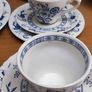 44 pcs Vintage J & G Meakin Ironstone Blue Nordic Onion Pattern Hand Engraving Made In England Image 8