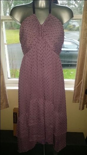 Brand new H&M Dusty pink midi halter neck flared dress size UK14 EU42 Postage included