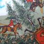 vintage horse hunting table cloth 60's Image 3