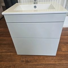 bathroom vanity unit and basin