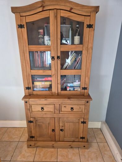 Beautiful Solid Mexican Pine Display Cabinet / Dresser