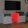 TV Cabinet with LED Lights High Gloss White 120x30x50 cm Image 3
