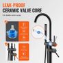 Freestanding Bathtub Faucet, Floor Mount, Freestanding Tub Filler, Shower Mixer Taps, Two Water Modes, 360 Swivel Spout, for Bathing & Showering Pet B Image 3