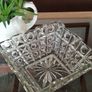Art Deco Noughts & Crosses Glass Bowl Libochovice 1930s Image 3