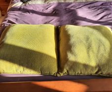 2 x large lime green cushion