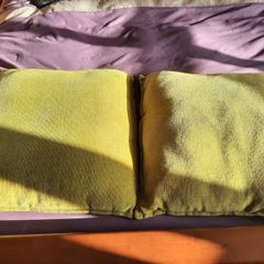 2 x large lime green cushion
