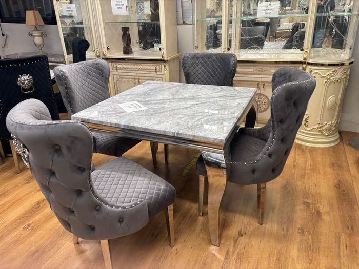 Marble Kitchen Dining Table With 6 Chairs