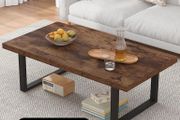 Rustic Living Room Table, Simple Industrial Rectangle Coffee Table, Modern Minimalist Farmhouse