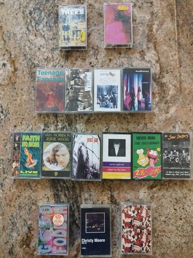 assorted rock / grunge / Irish / shoegaze tape cassettes